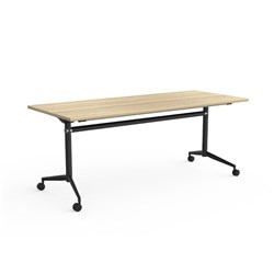 OLG UNI FLIP TABLE 1500W X 750D X 720MMH NEW OAK TOP BLACK FRAME