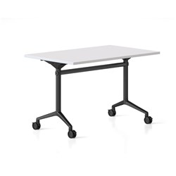 RAPIDLINE TYPHOON FLIP TOP TABLE 1200W X 600D X 750MMH WHITE TOP ALL BLACK FRAME