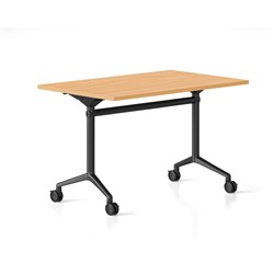 RAPIDLINE TYPHOON FLIP TOP TABLE 1500W X 750D X 750MMH BEECH TOP ALL BLACK FRAME