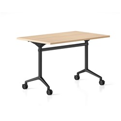 RAPIDLINE TYPHOON FLIP TOP TABLE 1500W X 750D X 750MMH OAK TOP ALL BLACK FRAME