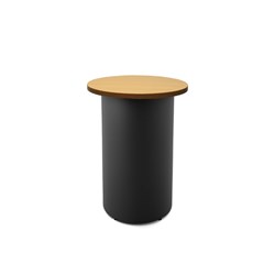RAPIDLINE DRUM ROUND HIGH BAR TABLE 600D X 1050MMH BEECH TOP BLACK BASE