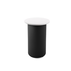 RAPIDLINE DRUM ROUND HIGH BAR TABLE 600D X 1050MMH WHITE TOP BLACK BASE