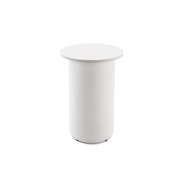 RAPIDLINE DRUM ROUND HIGH BAR TABLE 600D X 1050MMH WHITE TOP WHITE BASE