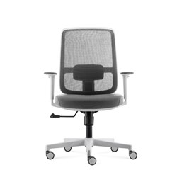 RAPIDLINE LOTTO OPERATOR CHAIR MEDIUM MESH BACK WITH ARMS GREY FABRIC SEAT GREY/WHT BACK