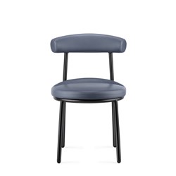 RAPIDLINE NYX BREAKOUT ROOM CHAIR BLACK STEEL LEGS FRENCH NAVY PU LEATHER SEAT