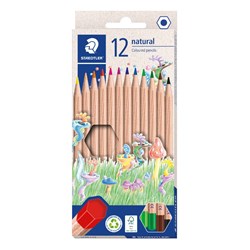 STAEDTLER NATURAL COLOURED PENCILS ASSORTED PACK OF 12