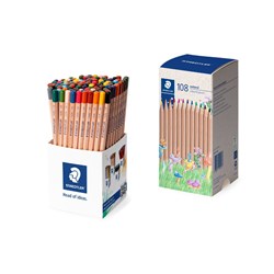 STAEDTLER NATURAL COLOURED PENCILS ASSORTED CUP OF 108