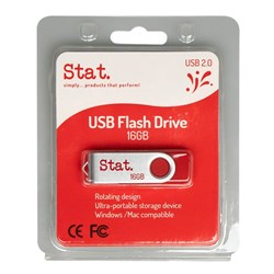 STAT USB 2.0 DRIVE 16GB ROTATING SILVER