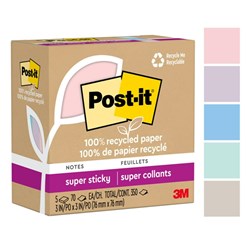 POST-IT 654R-5SSNRP SUPER STICKY NOTES 76MM X 76MM WANDERLUST PASTELS PACK OF 5