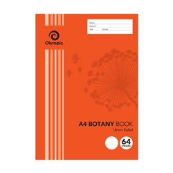 OLYMPIC T186I BOTANY BOOK A4 18MM RULED BLANK 64 PAGE