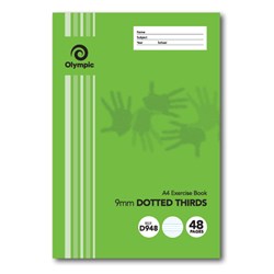 OLYMPIC D948I EXERCISE BOOK A4 9MM DOTTED THIRDS WITH RED MARGIN 48 PAGE
