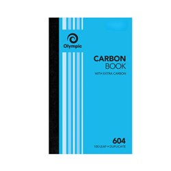 OLYMPIC NO 604 CARBON BOOK DUPLICATE FEINT RULED 200 X 125MM 100 LEAF BLUE