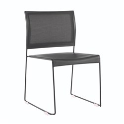 BURO MAXIM VISITOR CHAIR BLACK SLED BASE BLACK MESH BACK