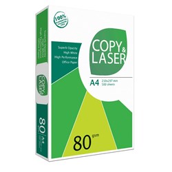 COPY & LASER COPY PAPER A4 80GSM WHITE REAM OF 500