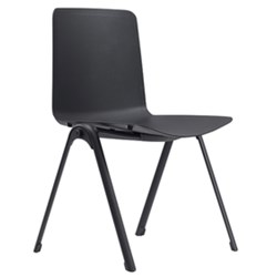 ARIA VISITOR CHAIR NO ARMS BLACK PLASTIC SEAT AND BACK