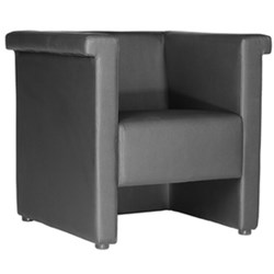 RAM LOUNGE CHAIR 1 SEATER 760W X 740D X 690MMH BLACK PU UPHOLSTERY