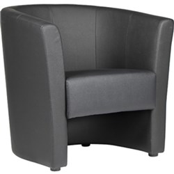 NOX LOUNGE CHAIR 1 SEATER 730W X 735D X 665MMH BLACK PU UPHOLSTERY