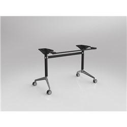 OLG MODULUS FLIP TABLE FRAME ONLY TO SUIT TOPS 1200-1600W X 600-900MMD BLACK CHROME FEET