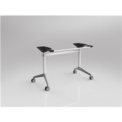 OLG MODULUS FLIP TABLE FRAME ONLY TO SUIT TOPS 1200-1600W X 600-900MMD WHITE CHROME FEET