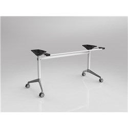 OLG MODULUS FLIP TABLE FRAME ONLY TO SUIT TOPS 1500-1900W X 600-900MMD WHITE CHROME FEET