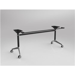 OLG MODULUS FLIP TABLE FRAME ONLY TO SUIT TOPS 1800-2200W X 600-900MMD BLACK CHROME FEET