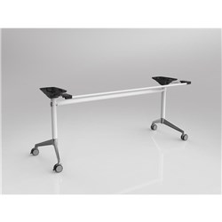 OLG MODULUS FLIP TABLE FRAME ONLY TO SUIT TOPS 1800-2200W X 600-900MMD WHITE CHROME FEET