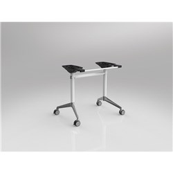 OLG MODULUS FLIP TABLE FRAME ONLY TO SUIT TOPS 900-1300W X 800-1050MMD WHITE CHROME FEET