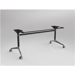 OLG MODULUS FLIP TABLE FRAME ONLY TO SUIT TOPS 1800-2200W X 800-1050MMD BLACK CHROME FEET