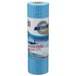 NORTHFORK ANTIBACTERIAL HEAVY DUTY WIPES ROLL 50 SHEETS BLUE