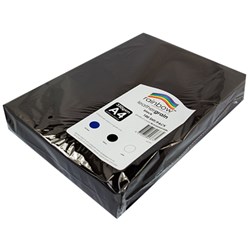 RAINBOW BINDING COVER A4 350GSM LEATHERGRAIN BLACK PACK OF 100