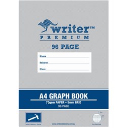 WRITER PREMIUM GRAPH BOOK A4 5MM GRID 96 PAGE HAMMER