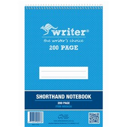 WRITER SPIRAL SHORTHAND NOTEBOOK 5 X 8 TOP BOUND 200 PAGE BLUE