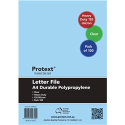 PROTEXT LETTER FILES A4 POLYPROPYLENE CLEAR PACK OF 100