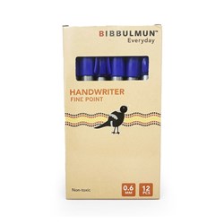 BIBBULMUN EVERYDAY HANDWRITER PEN 0.6MM FINE BLUE BOX OF 12