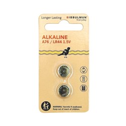 BIBBULMUN EVERYDAY ALKALINE COIN A76 BATTERY PACK OF 2