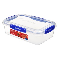 SISTEMA KLIP IT PLUS RECTANGLE FOOD STORAGE CONTAINER 2.2 LITRE CLEAR