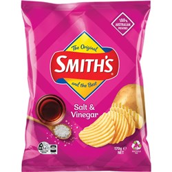 SMITHS CRINKLE CUT POTATO CHIPS SALT AND VINEGAR 170G