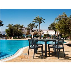 SIESTA ARES 80 5 PIECE OUTDOOR DINING SET WITH ARES CHAIRS BLACK