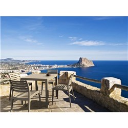 SIESTA ARES 80 5 PIECE OUTDOOR DINING SET WITH ARES CHAIRS TAUPE