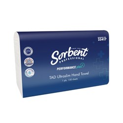 SORBENT PRO PERFORMANCE PLUS TAD ULTRASLIM HAND TOWEL 1 PLY 150 SHEETS CARTON OF 16