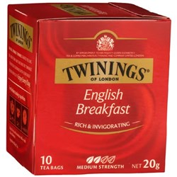TWININGS ENGLISH BREAKFAST TEA BAGS PACK OF 10