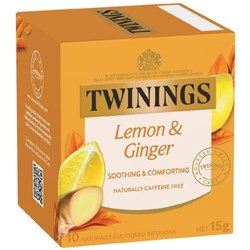 TWININGS LEMON AND GINGER TEA PACK OF 10