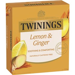 TWININGS LEMON AND GINGER TEA BAGS BOX OF 80