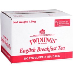 TWININGS ENGLISH BREAKFAST ENVELOPED TEA BAGS BOX OF 500