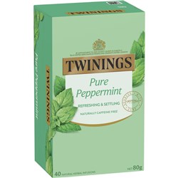 TWININGS PEPPERMINT TEA BAGS BOX OF 40
