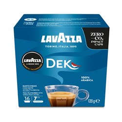 LAVAZZA A MODO MIO COFFEE CAPSULES DEK CREMOSO BOX OF 16