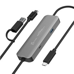 J5CREATE WORMHOLE SWITCH CROSSLINK USB-C HUB SILVER