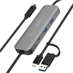 J5CREATE WORMHOLE SWITCH DISPLAY SHARING USB-C HUB SILVER