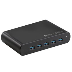 SHINTARO 150W GAN 5 USB-A & 5 USB-C MULTI PORT CHARGER BLACK