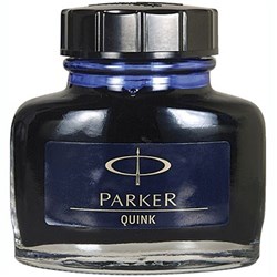 PARKER QUINK FOUNTAIN PEN INK PERMANENT BLUE BOTTLE 57ML
